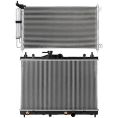 Aluminum Radiator & AC Condenser Cooling Kit For 07-12 Nissan Versa 6B93BC-57