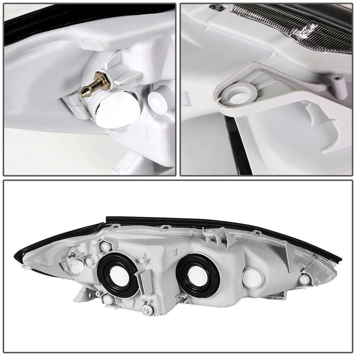 ECCPP Headlights Assembly For Toyota Camry 2.4L 3.0L 2005-2006 Pair Chrome Amber 6B93BC-57