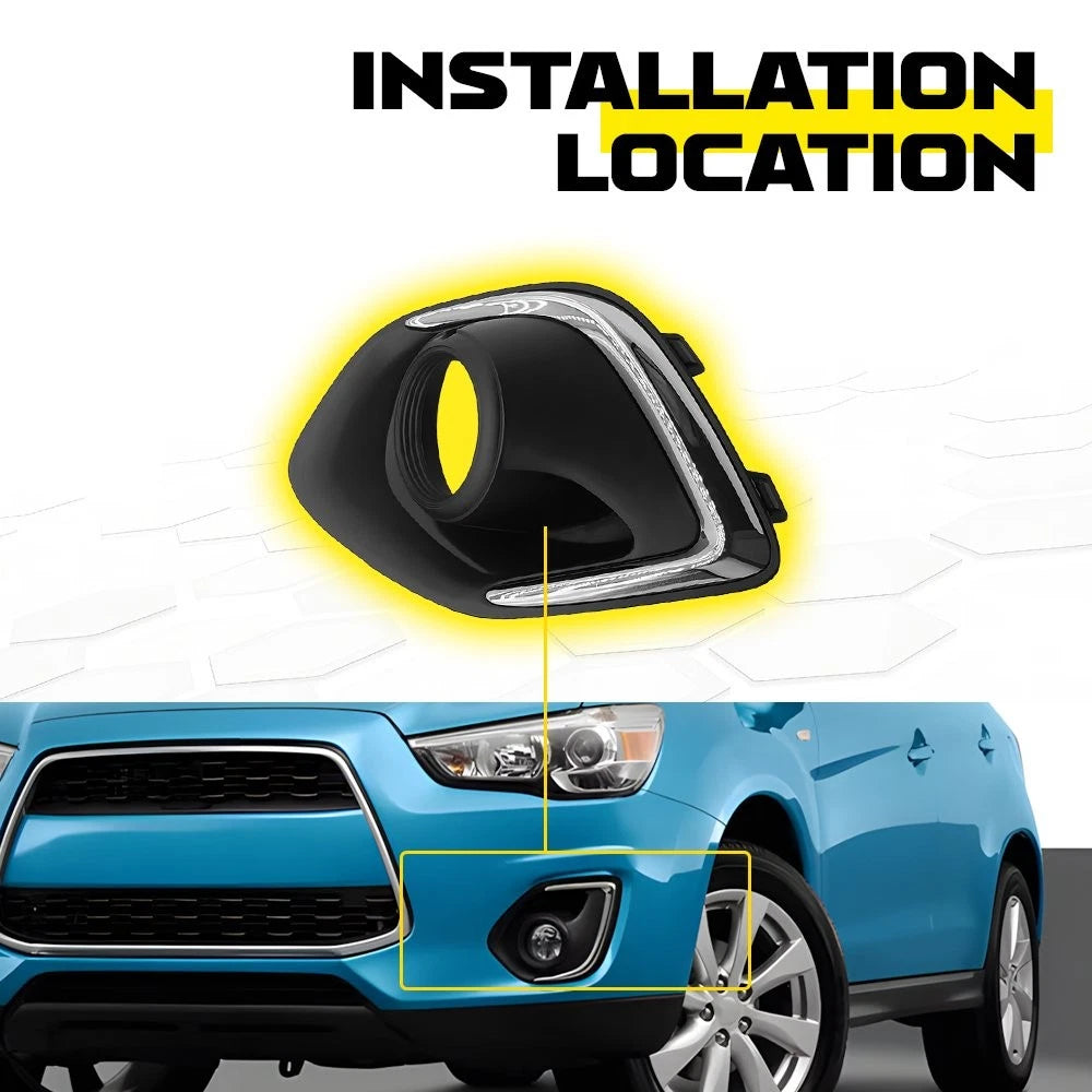 Left+Right Fog Light Bezel Lamp Cover For 2013-2015 Mitsubishi Outlander Sport A 6B93BC-57
