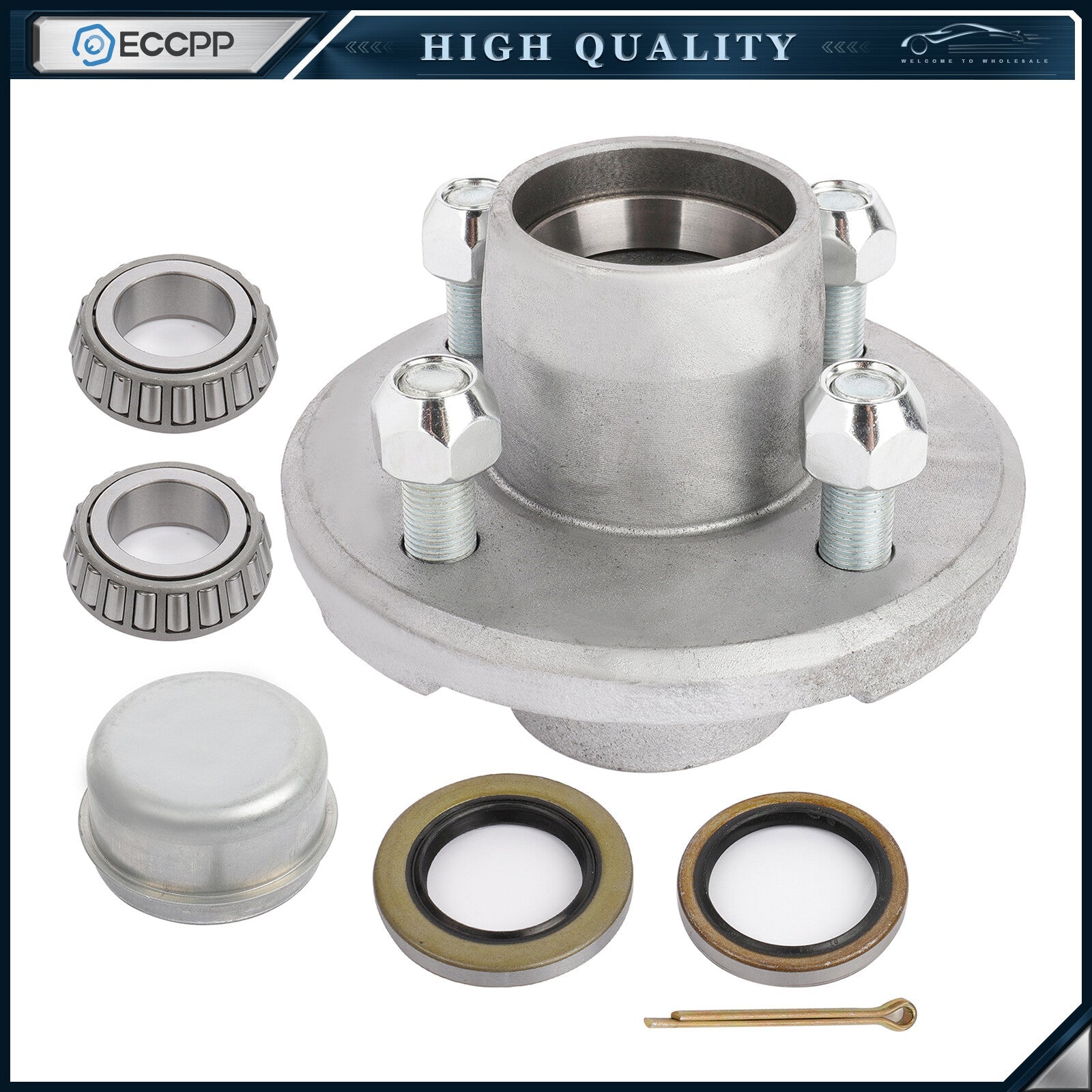 For 2500 lbs axle 44649 X 44649 Bearings with trailer Galvanized hub  4 on 4" 6B93BC-57