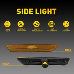 For 2010-14 Ford Mustang Front Bumper Side Marker Lights Reflectors Amber Lens A 6B93BC-57