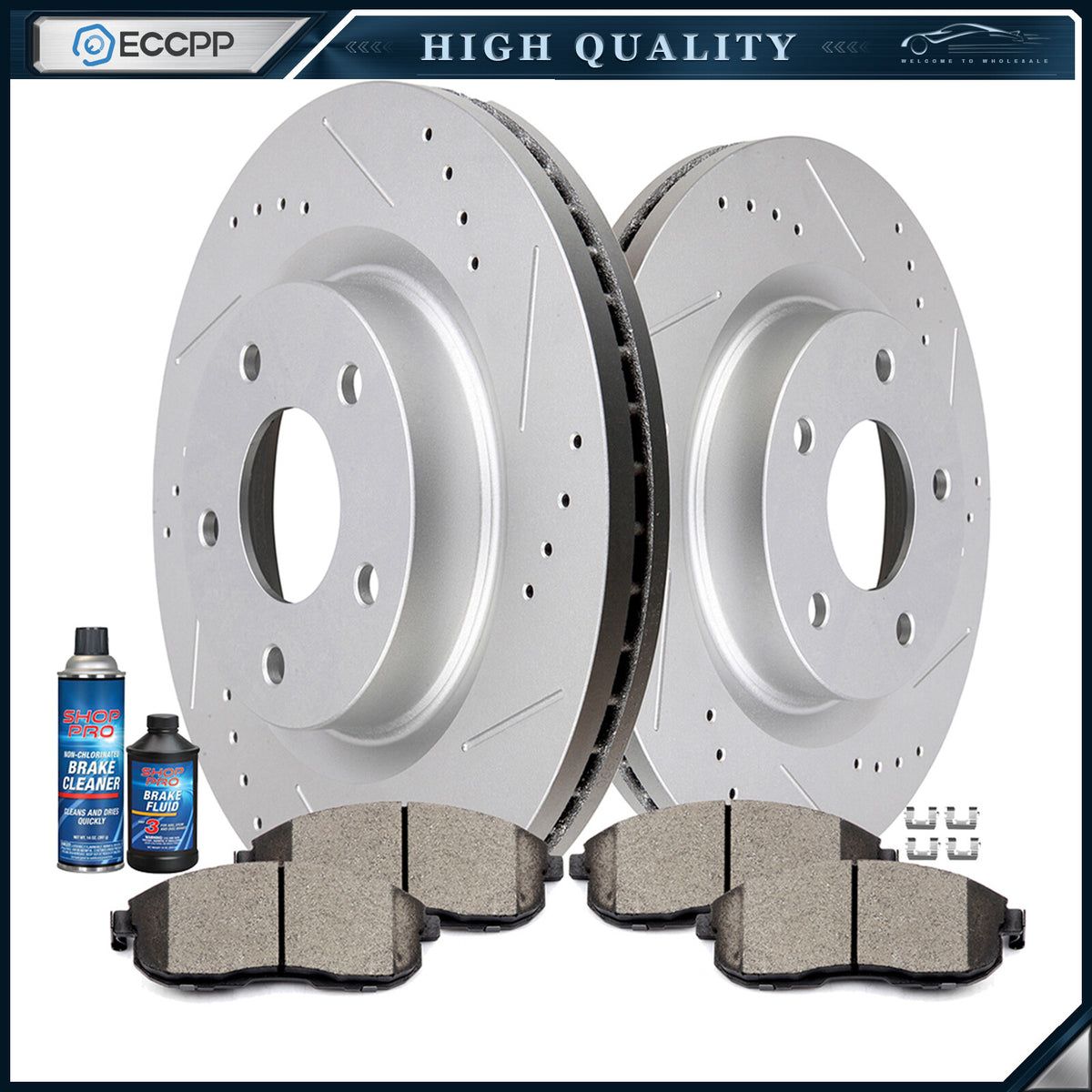 Front Ceramic Brake Pads And Rotors For 07 08 09 10 11-13 Nissan Altima