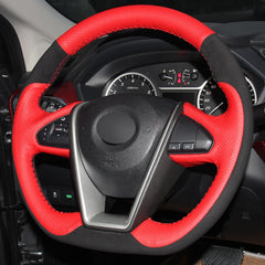 DIY Top Leather Steering Wheel Hand-stitch on Wrap Cover For Nissan Maxima 2016