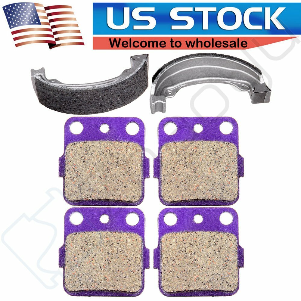 F + R 2 Pairs Brake Pads and 1 Pair Brake Shoes For Honda TRX250EX Carbon Fiber 6B93BC-57