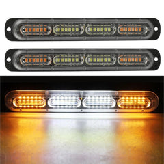 2x Amber White LED Car Truck Emergency Warning Hazard Flash Strobe Light Bar EOA 6B93BC-57