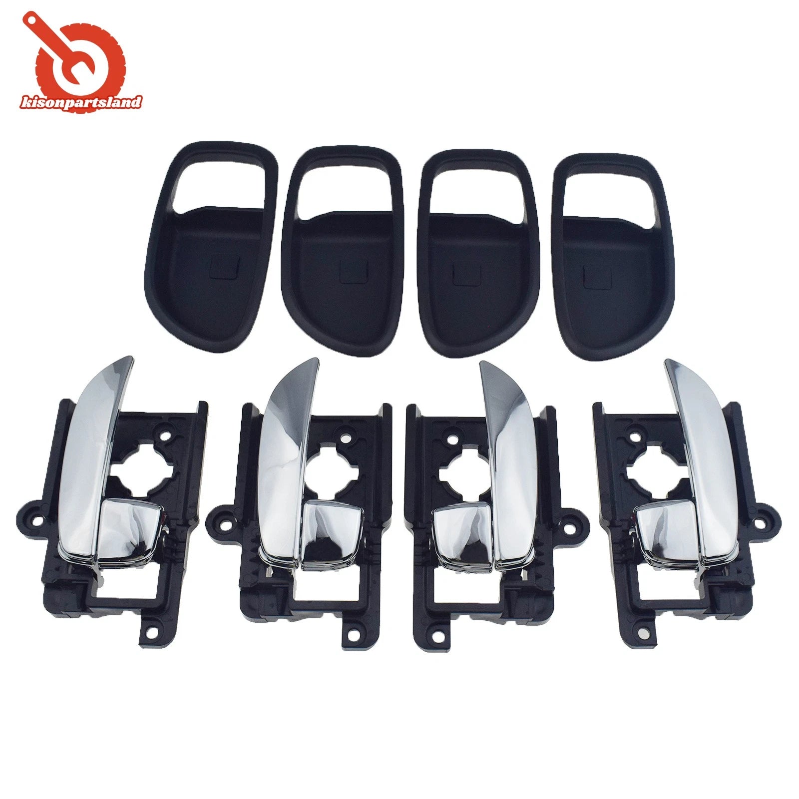 Front Rear LH RH Inside Inner Door Handle & Bezel 8pcs For 07-10 Hyundai Elantra 6B93BC-57