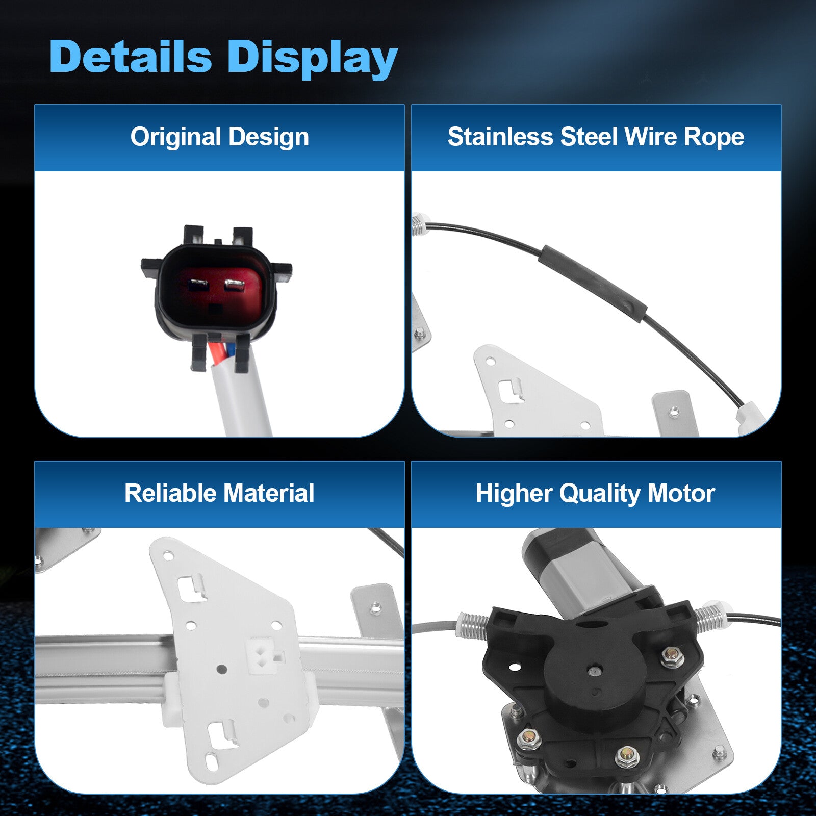 For 98-03 Dodge Dakota Durango Rear Passenger w/ Motor Power Window Regulator 6B93BC-57