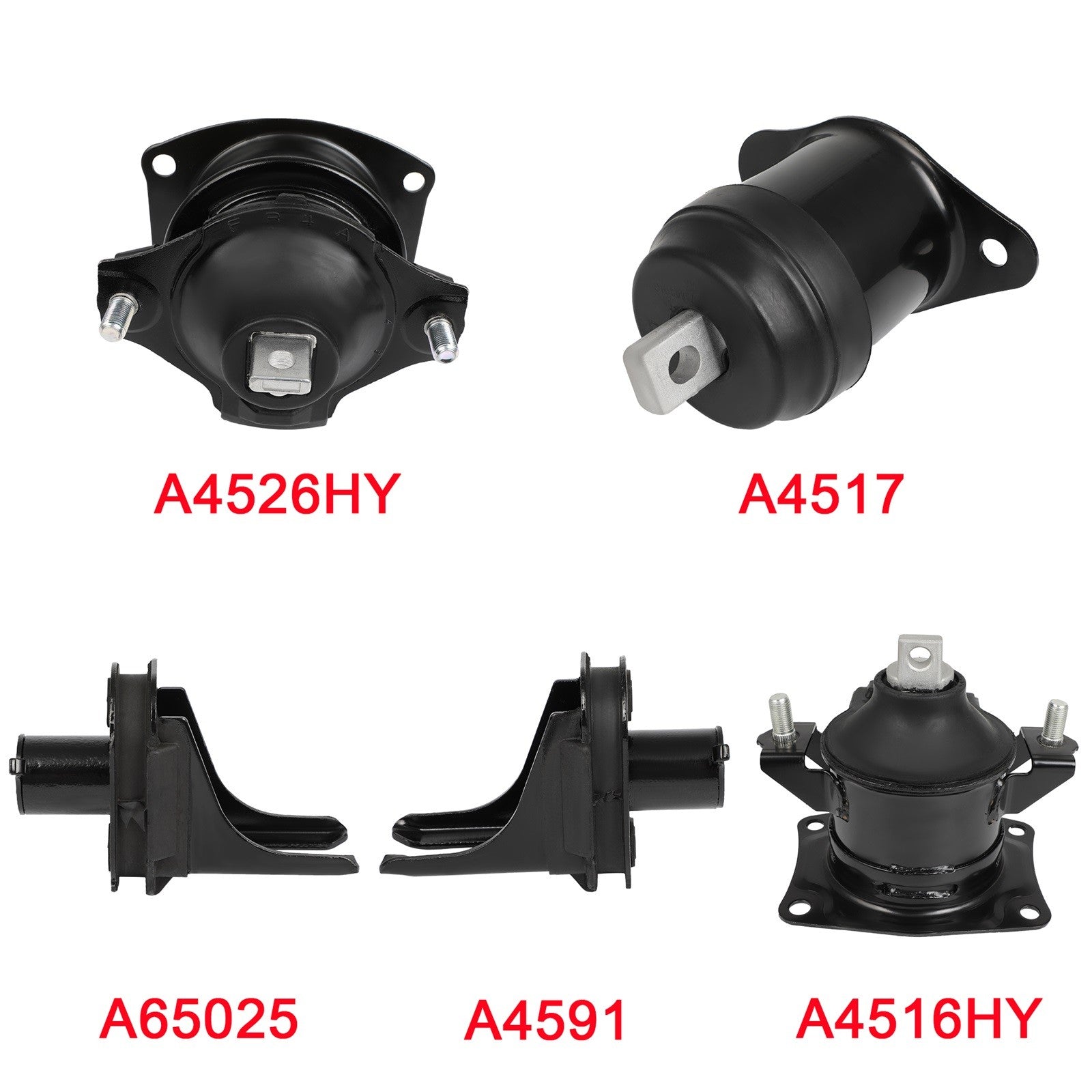 ECCPP 5Pcs Engine Motor Mount Fits Acura TSX 2004-2008 2.4L A4591 A4516HY AT MT 6B93BC-57