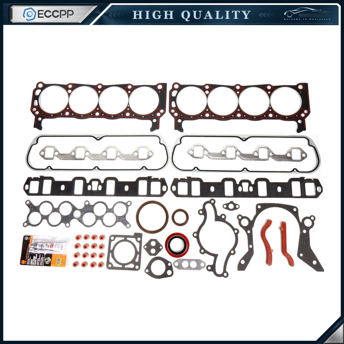 ECCPP Head Gasket Set For 96-01 Ford Mercury Mountaineer 5.0L V8 OHV 6B93BC-57