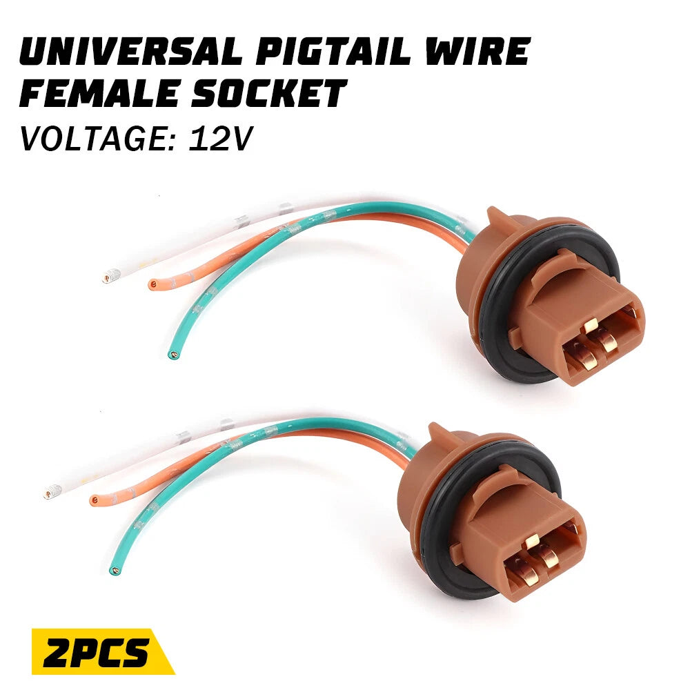 Flosser Pigtail Wire 2644 Female Socket 7443 Two Harness Front Turn Signal Lamp 6B93BC-57