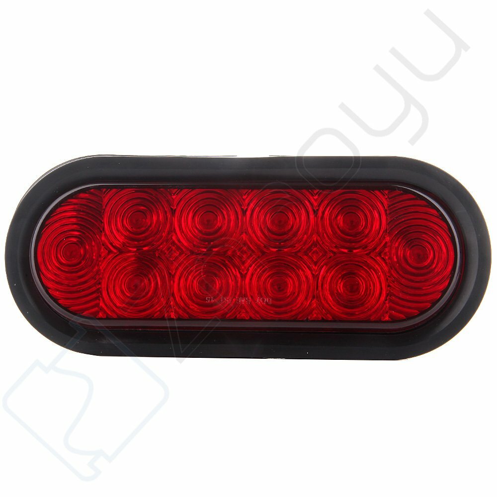 6PCS Truck Trailer Red 10 Led 6" Stop Turn Brake Grommet Mount Oval Tail Light 6B93BC-57