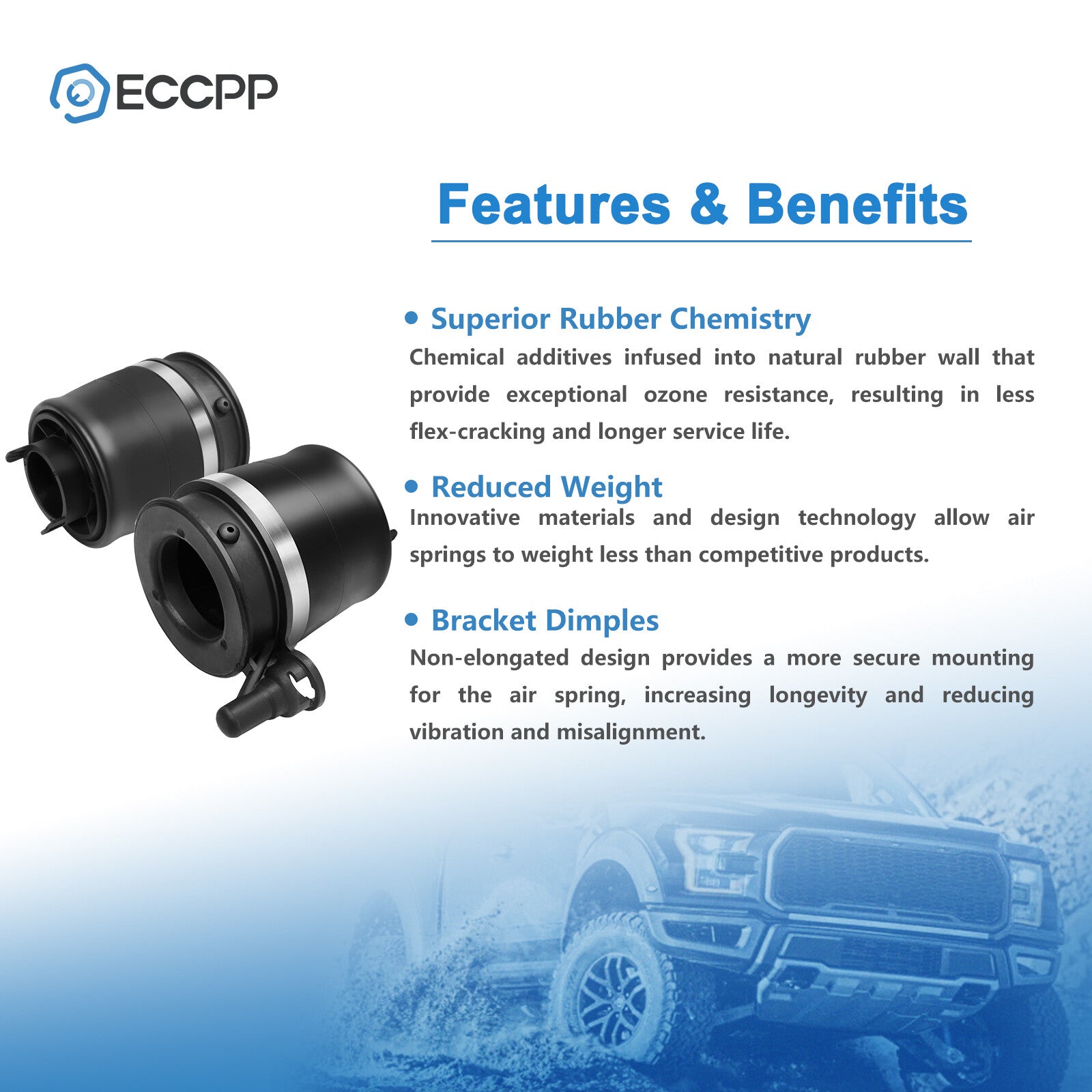 Front Pair Air Suspension Bags For Ford Expedition Lincoln Navigator 2003-2006 6B93BC-57