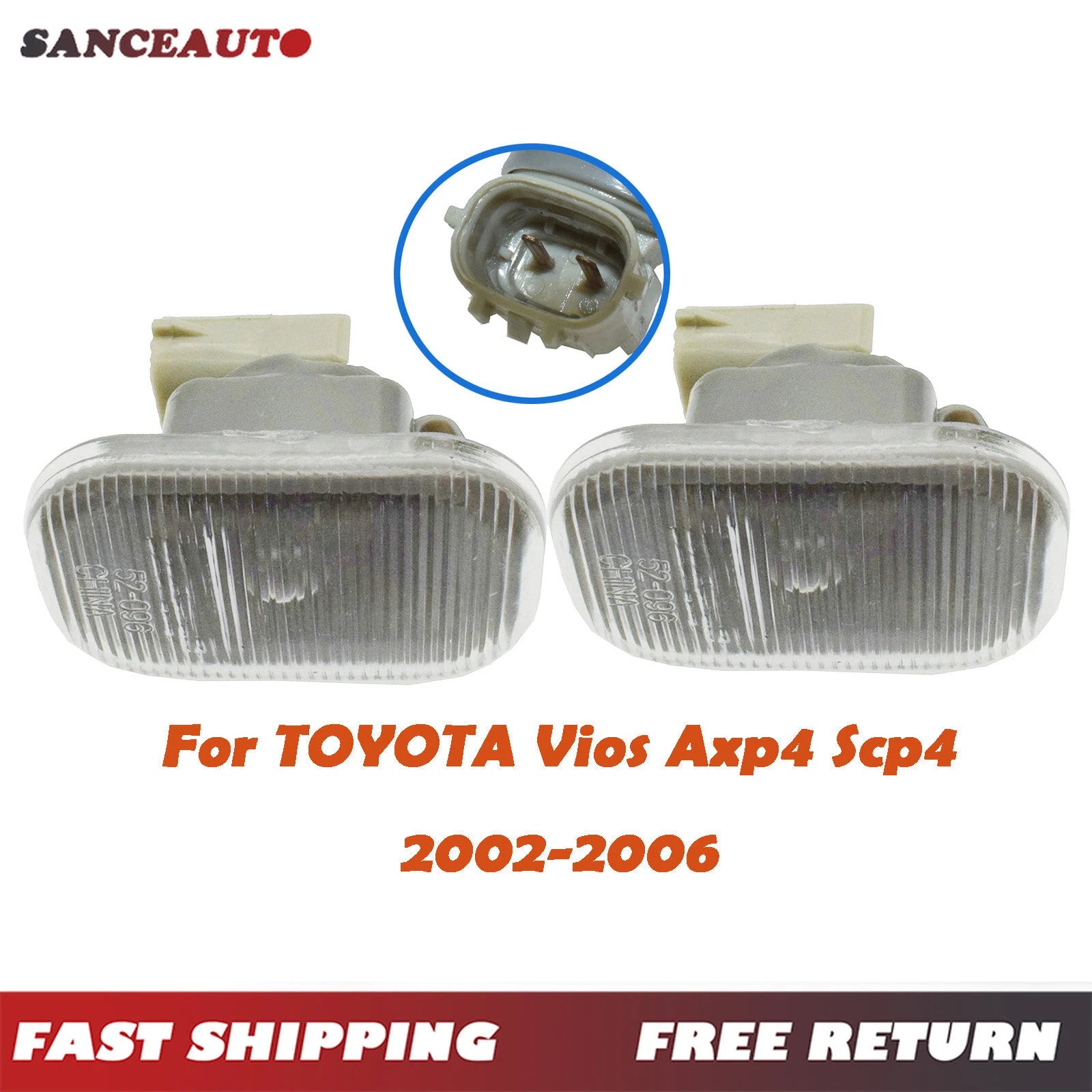2PCS Wing Indicator Turn Light Clear for Toyota Vios Axp4 Scp4 02006 81730-0D020 6B93BC-57