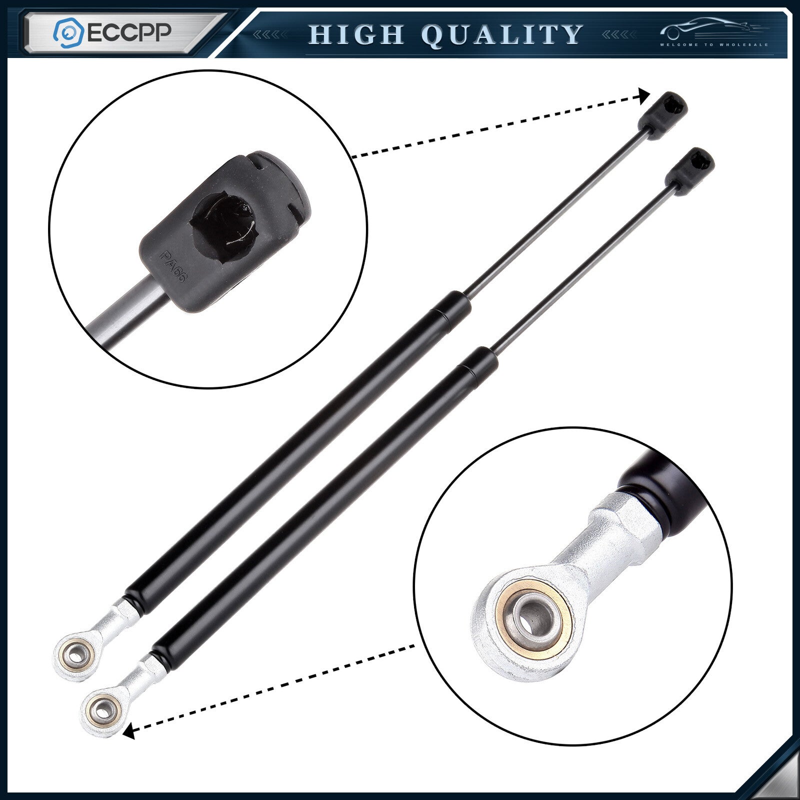 ECCPP 2x Window Glass Lift Supports Struts Shock Springs For Ford & Lincoln 4676 ECCPP