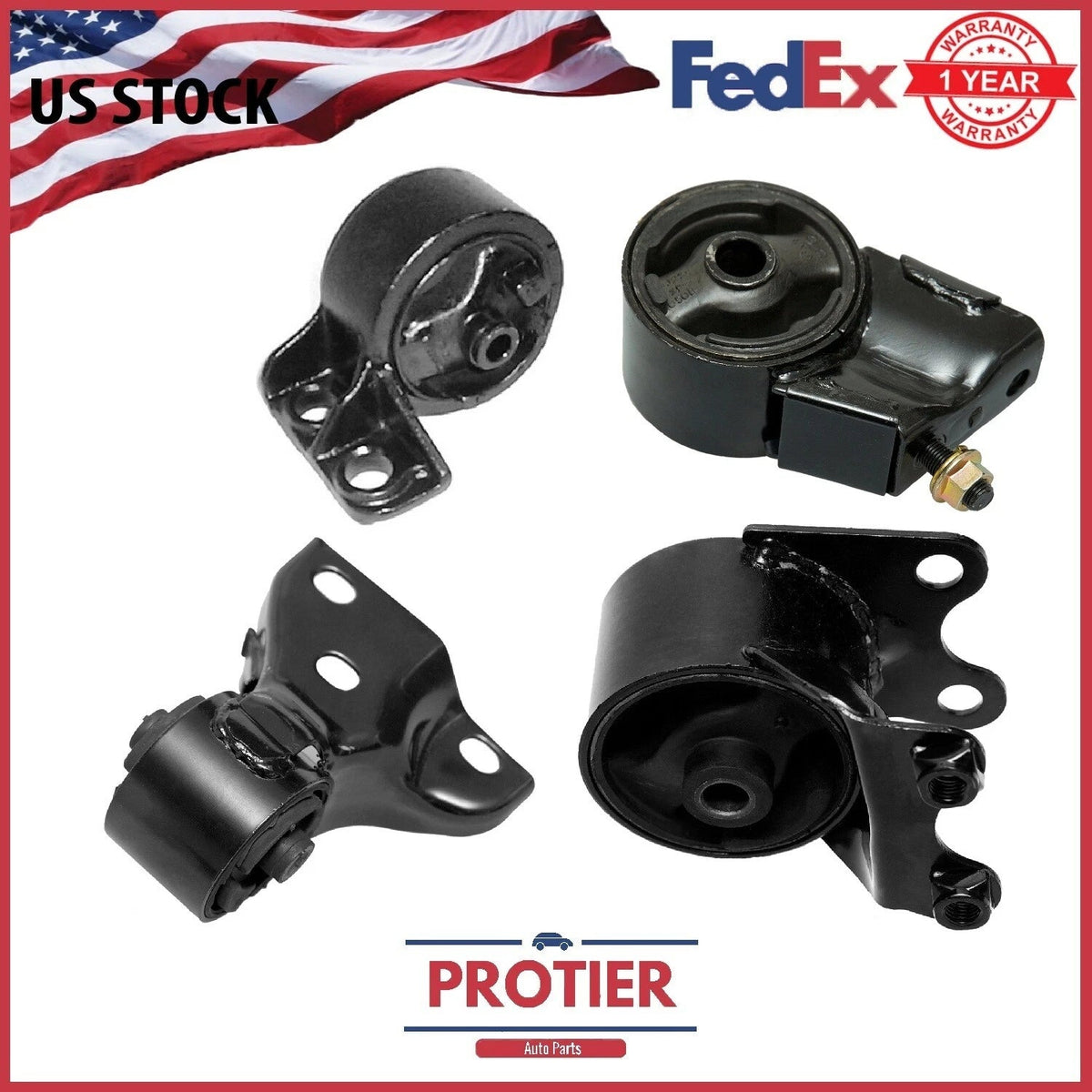 Engine & Trans Mount Set for 1989-1992 Ford Probe 2.2L Auto 6B93BC-57