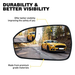 For 2013-2020 Ford Fusion DRIVER Side LH View Mirror Glass Power Heated Left EOA 6B93BC-57