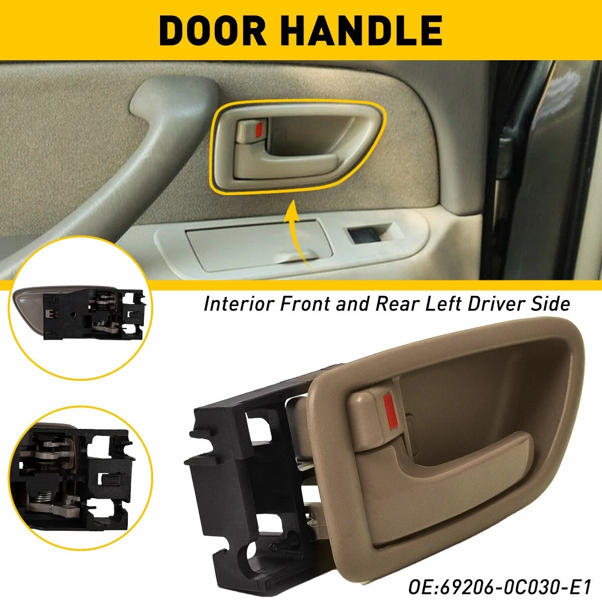 Interior Left Driver Door Handle For 2004-2006 Toyota Tundra Pickup Front / Rear 6B93BC-57