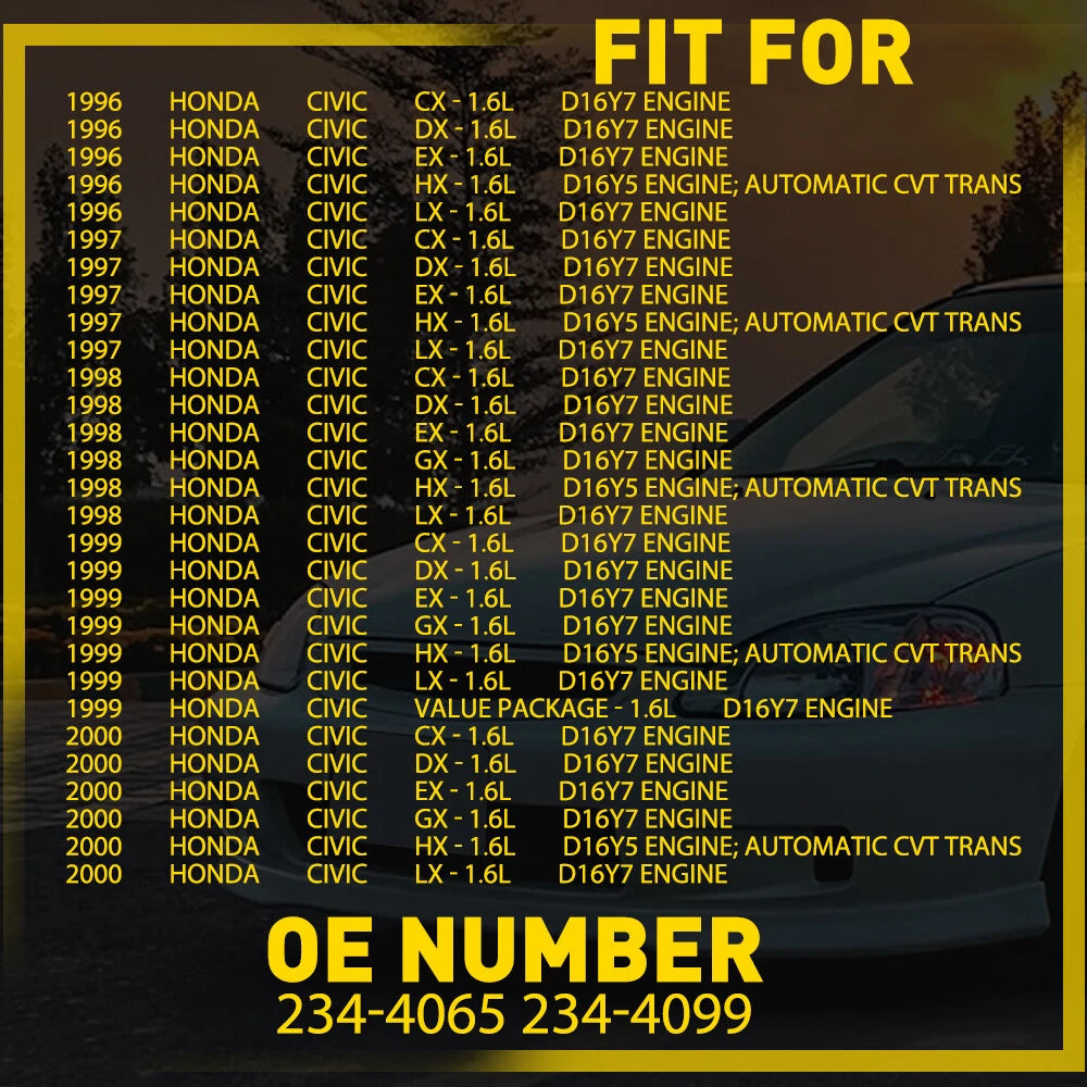 For 96-00 Honda Civic D16Y7 1.6L Engine Oxygen O2 Upstream Sensor Downstream 2X 6B93BC-57
