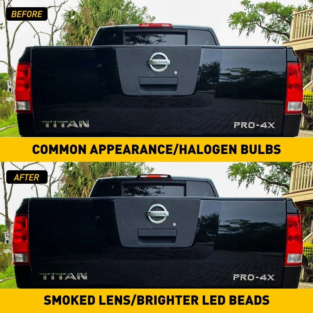For 2005 -2015 Nissan Titan Frontier LED 3rd Third Brake Light Cargo Lamp Smoked 6B93BC-57