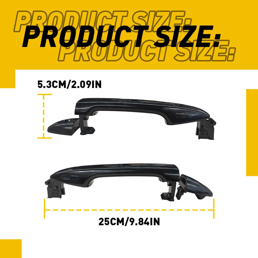Door Handle Exterior Front LH RH Pair Set Black Fits for Toyota 2011-2016 Sienna 6B93BC-57