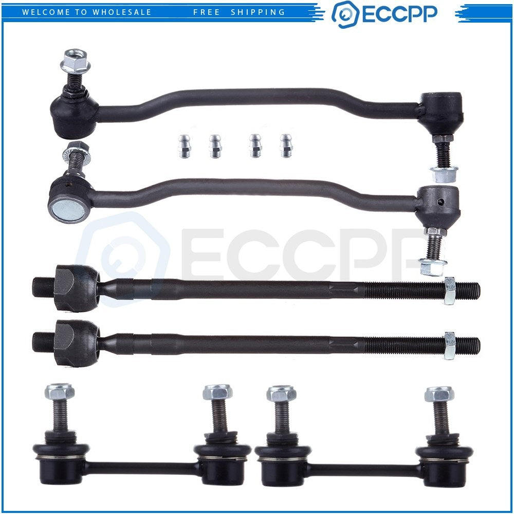 Front Rear Steering Sway Bar Inner Tie Rod End Suspension Kit For 2002-06 Altima 6B93BC-57