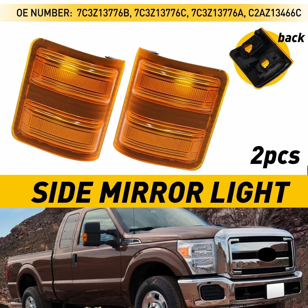 2pcs Side Mirror Light Housing Cover For 2008-2016 Ford F250 F350 Super Duty EOA 6B93BC-57