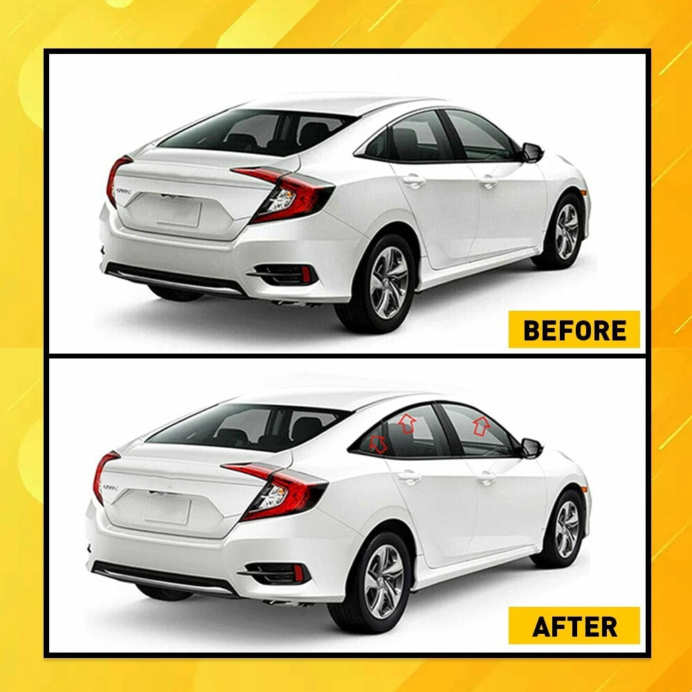6 Chrome Delete Blackout Window Trim For 2016-2021 Honda Civic Sedan Accessories 6B93BC-57