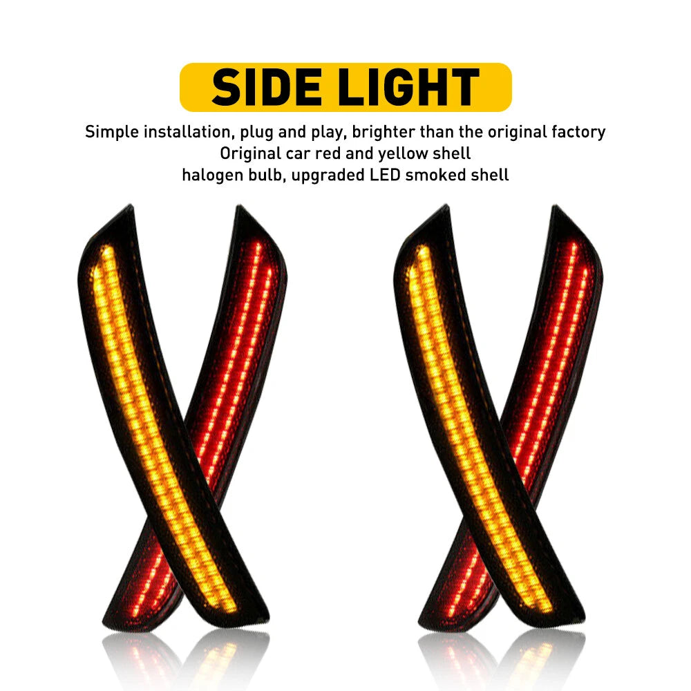 4x Smoke LED Side Marker Lights For 15-22 Dodge Charger R/T Scat Pack SXT GT SRT 6B93BC-57
