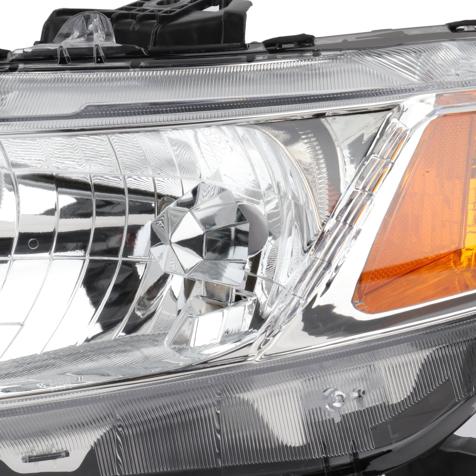 Pair Headlights Assembly For 2012-2015 Honda Civic 1.5L 1.8L 2.4L Chrome Amber 6B93BC-57