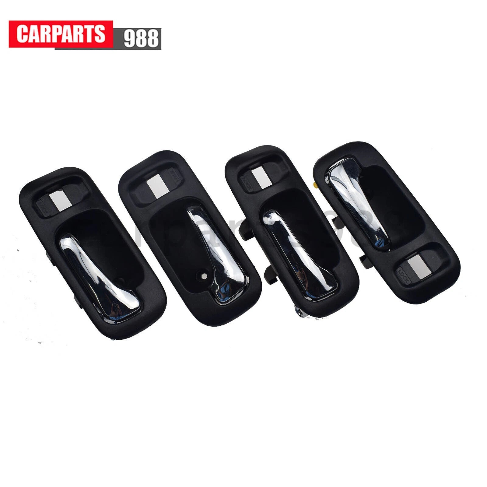 Inside Door Handle Front / Rear LH / RH for Honda CRV 1997-2001 Black & Chrome 6B93BC-57