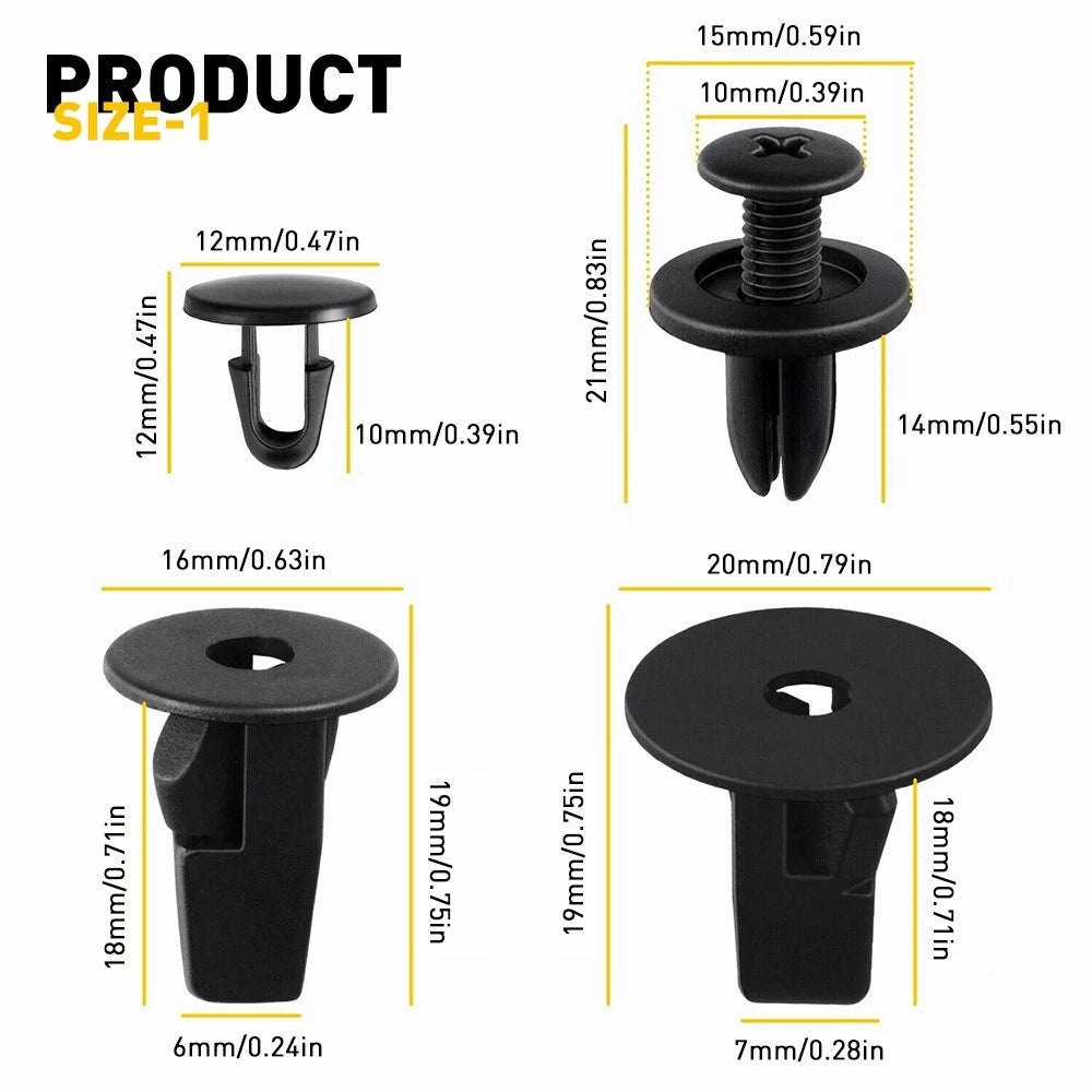 Set Car Body Bumper Rivet Retainer Trim Molding Push Pin Clip Assortments 146PCS 6B93BC-57