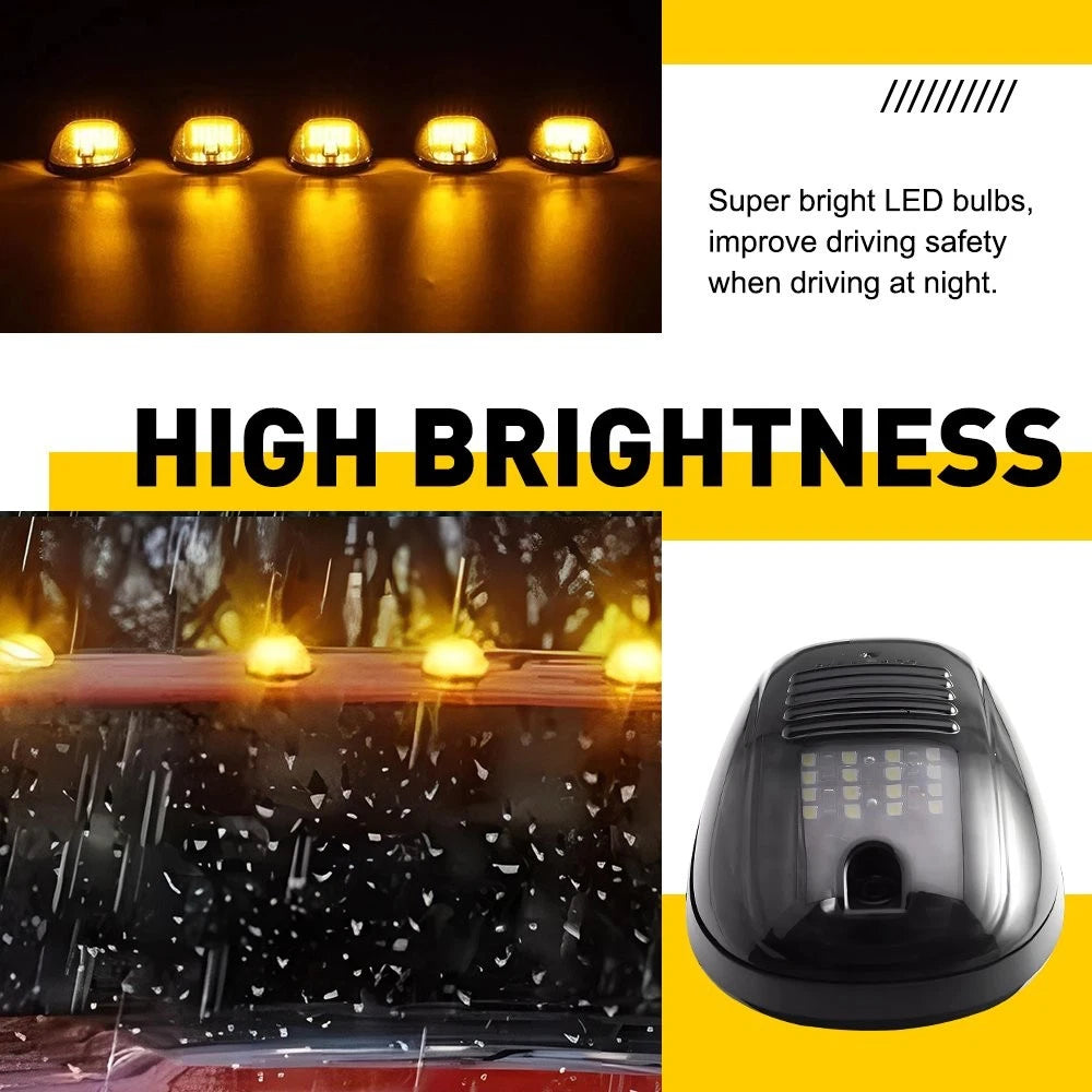 5X Led Top Cab Marker Roof lights Amber For 2003-2018 Dodge Ram 1500 2500 3500 A 6B93BC-57