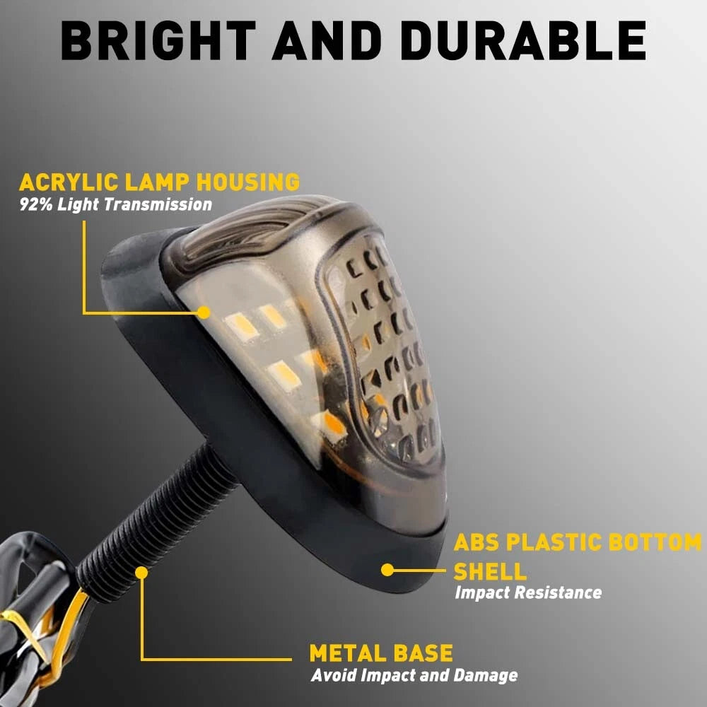 4PCS Smoke Amber LED Turn Motorcycle Signal Indicator Blinker Universal Light 6B93BC-57