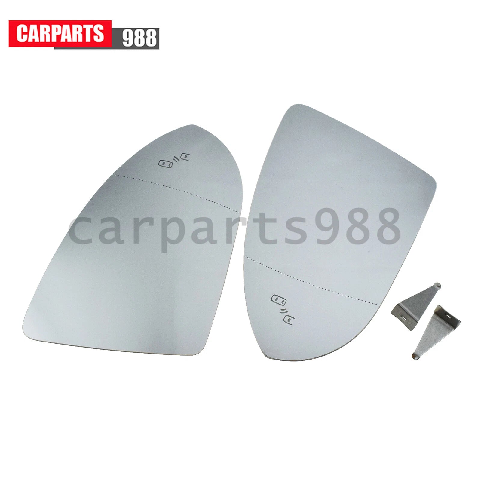 2Pcs LH RH Wing Door Mirror Glass Heated w/ Blind Spot For VW Golf GTI E-Golf 6B93BC-57