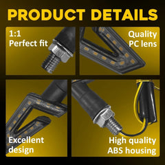 4X Amber LED Turn Signals Blinker Lights For Motorcycle Cruiser Bobber Chopper A 6B93BC-57