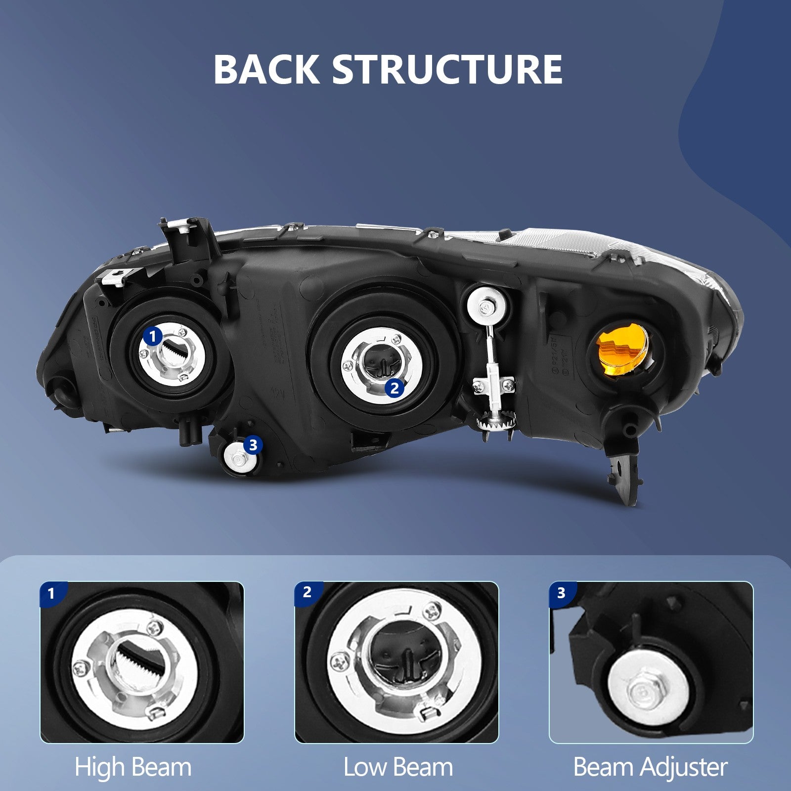Headlight Assembly For Honda Civic Sedan 4 Door 06-11 Headlamp Assembly Pair Set 6B93BC-57