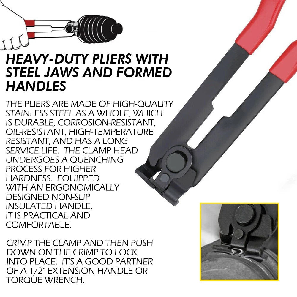 20Pc Universal Adjustable CV Joint Boot Axle Crimp Clamps W/ Clamp Pliers Tool 6B93BC-57