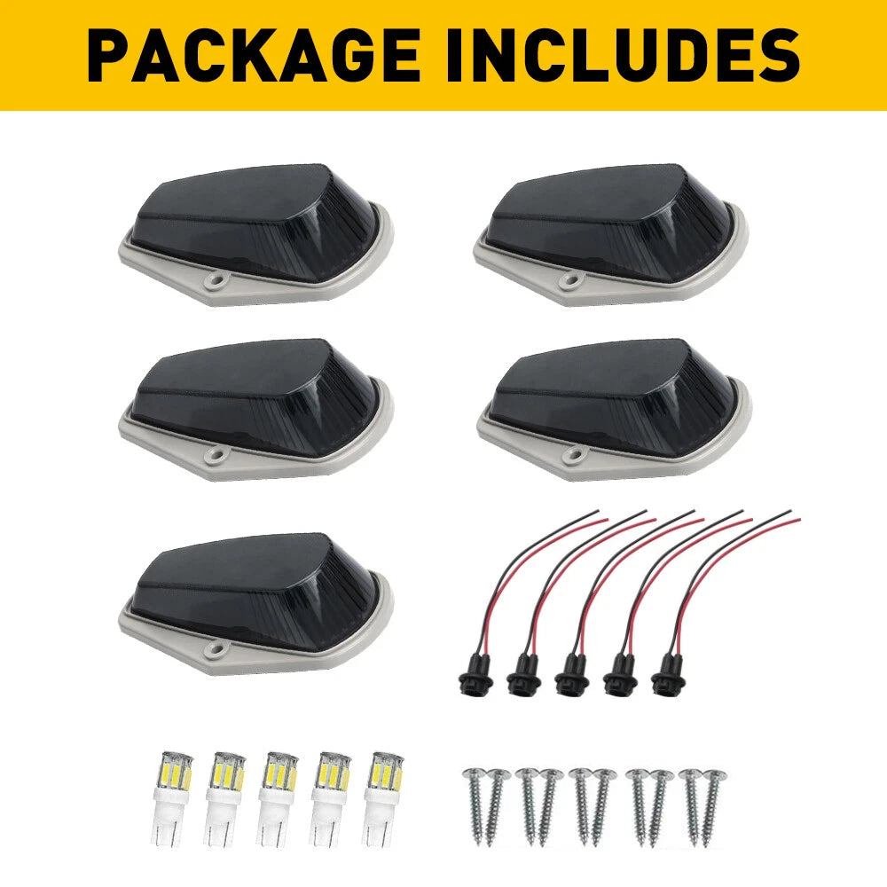 For FORD F150 F250 1980-1997 F350 White Roof Top Lights Cab marker Lights 5Pcs 6B93BC-57