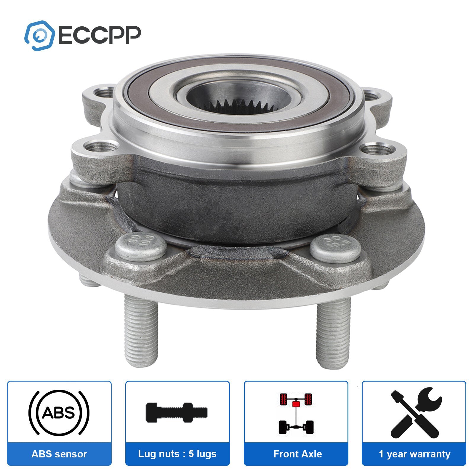 ECCPP 1Pc Front Wheel Hub Bearing For 2014-2021 Mazda 6 For 2013-2022 Mazda CX-5 6B93BC-57