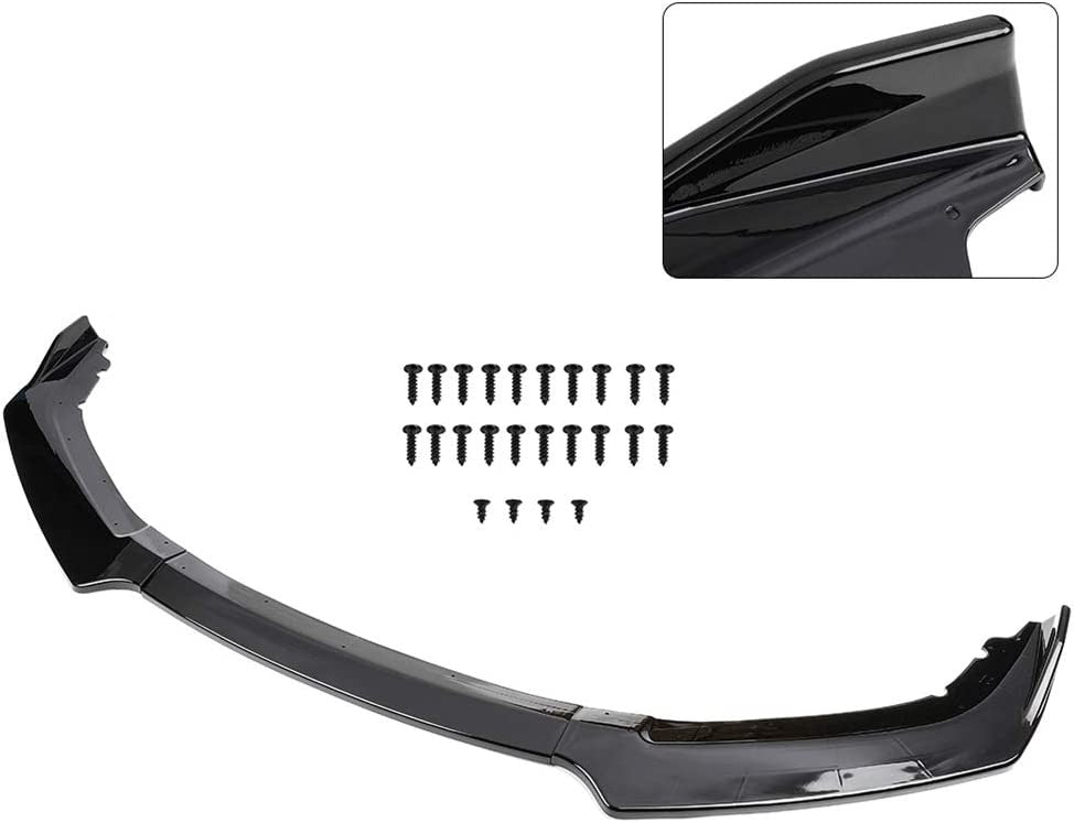 For 2016-2018 Honda Civic Front Bumper Lip Kit Spoiler Splitter Glossy Black 6B93BC-57