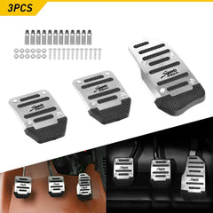 3x Silver Car Universal Non-Slip Manual Transmission Brake Foot Pedal Pad Cover 6B93BC-57
