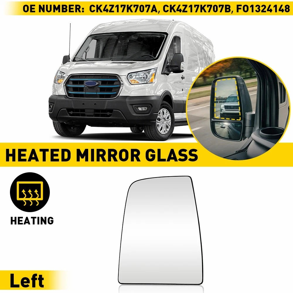 Mirror Glass Upper Driver Side Left LH For 2015-2021 Ford Transit-150 250 350 EA 6B93BC-57