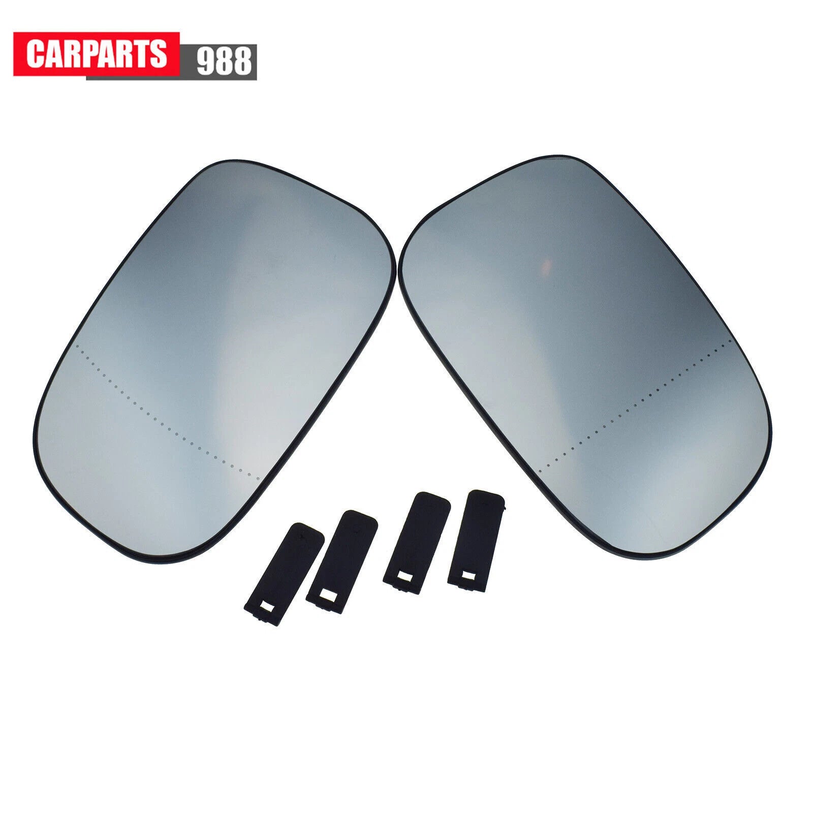Pair LH RH Mirror Glass Heated with Backing Plate for Volvo C30 C70 S40 S60 S80 6B93BC-57