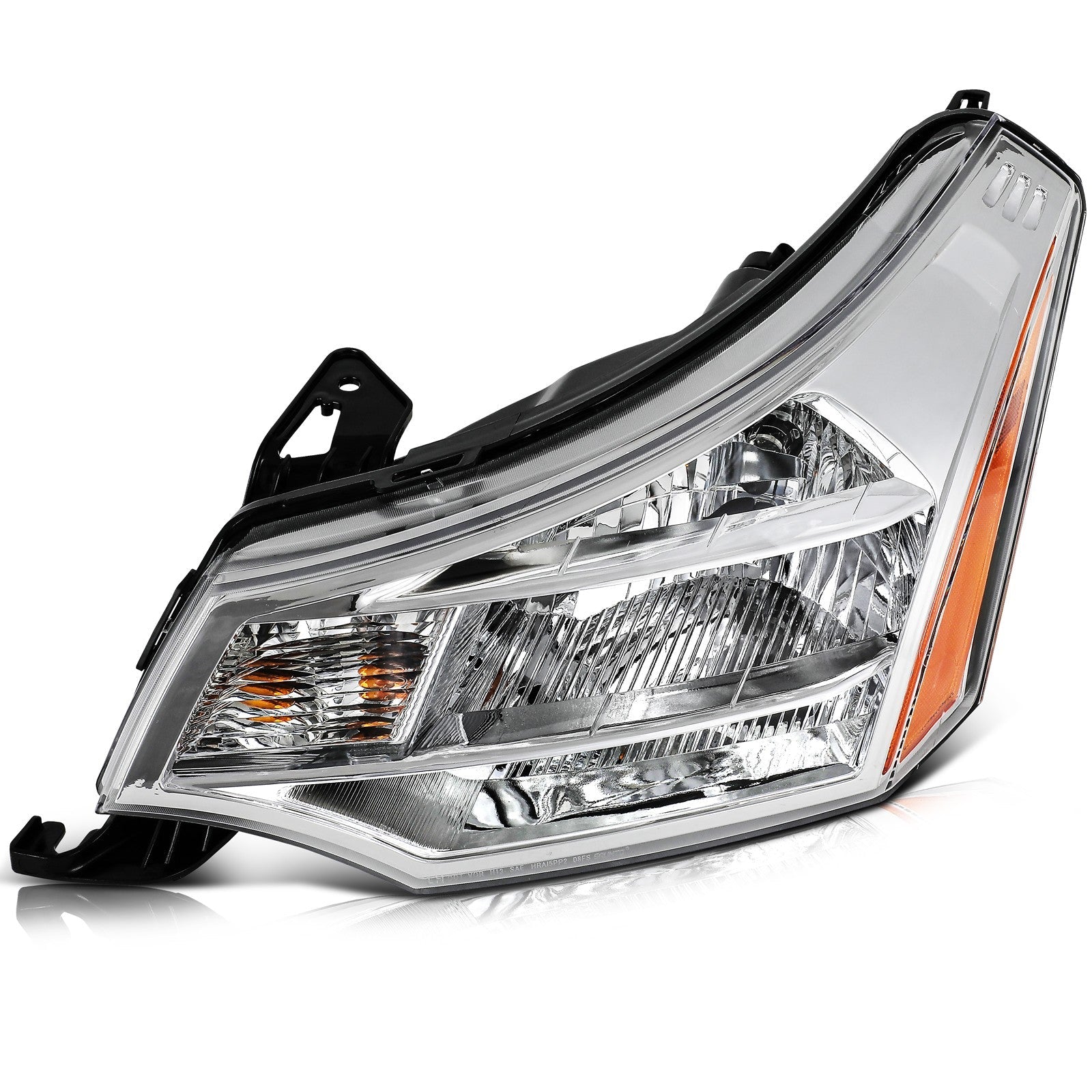 ECCPP Headlights Assembly For Ford Focus 2.0L 2.5L 2008-2011 Pair Chrome Amber 6B93BC-57