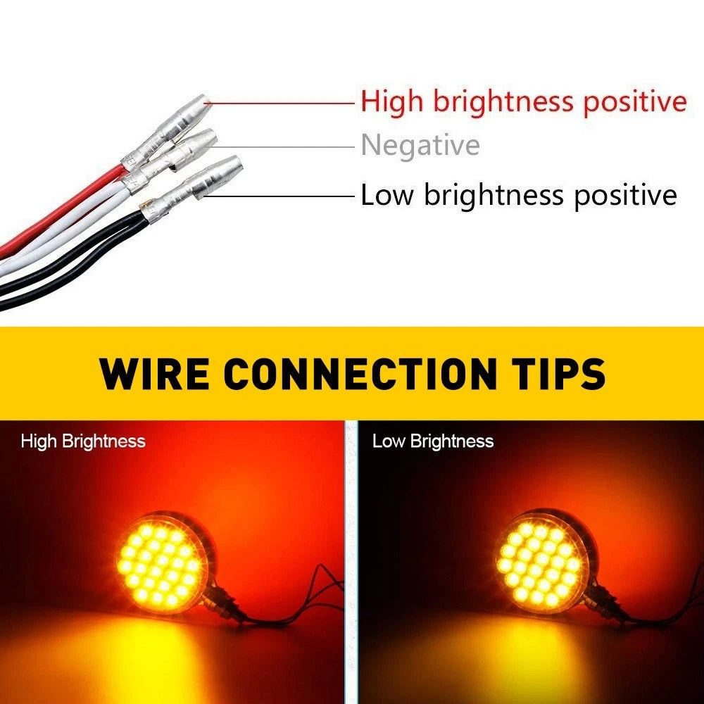 2X Amber Red 48 LED Double Face Pedestal Fender Brake Turn Signal Light Lamp EOA 6B93BC-57