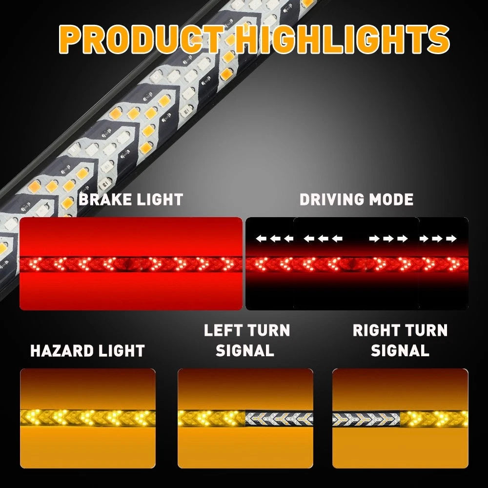 60" LED Truck Strip Tailgate Light Bar Reverse Brake Tail Flowing Turn Signal EA 6B93BC-57