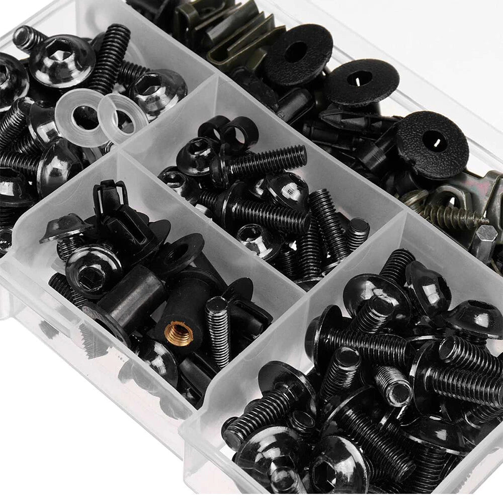 Black Complete Fairing Bolt Screws Kit For Kawasaki Ninja ZX6R 7R ZX9R ZX12R EOA 6B93BC-57