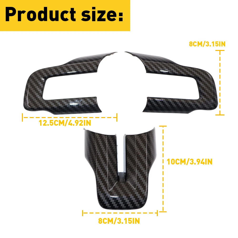 Steering Wheel Switch Button Cover Trim Carbon Fiber For Ford Mustang 15-22 EOA 6B93BC-57