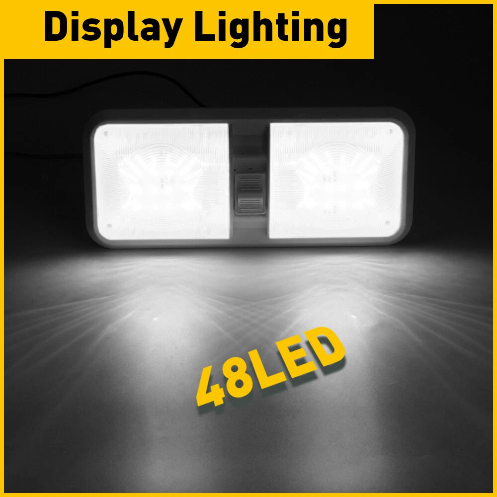 RV Interior 48 LEDs Light Ceiling Camper Trailer 11V-18V with 600LM Switch White 6B93BC-57