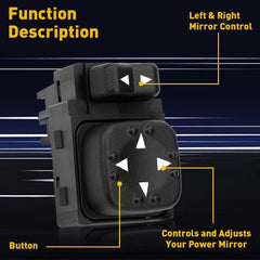 Left Driver Power Mirror Switch Control 15045085 Fits Chevy Silverado GMC Sierra 6B93BC-57